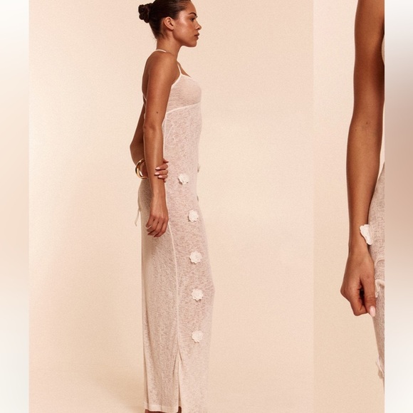 BHLDN JULES BEADED MAXI DRESS US SIZE 10 Appliqué Crochet Maiden Beach - Picture 4 of 10